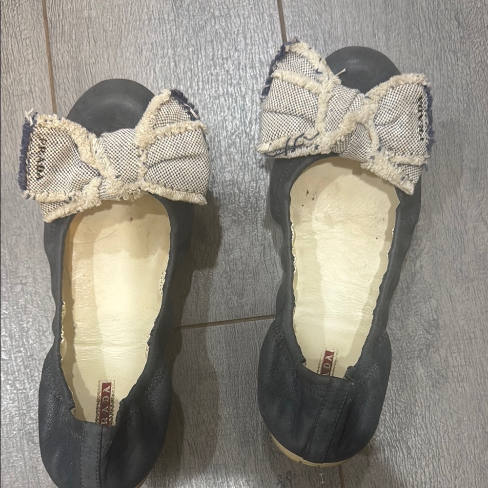 Prada navy & denim flats